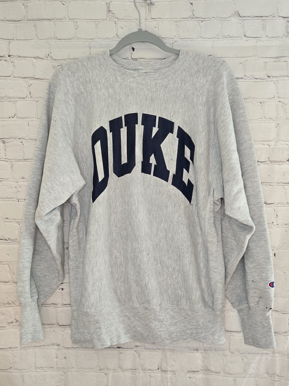 Vintage 90s Champion Reverse Weave Duke University Sweatshirt Gray Spell Out Lg